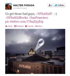 Figure 2 - #Batkid Tweet on November 15, 2013.